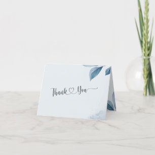 Carte De Remerciements Dusty Blue Watercolor Baby shower d'ours botanique