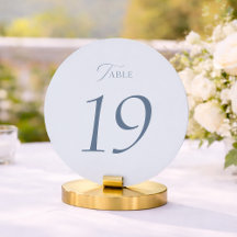 Dusty Blue Wedding Table Number Sign 1-19