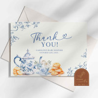 Dusty Bue Chinoiserie Baby shower Tea Party