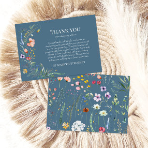 Carte De Remerciements Dusty Fleur sauvage Meadow Mariage