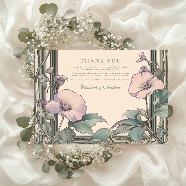 Carte De Remerciements Dusty Lavender Frame mariage (Créateur téléchargé)
