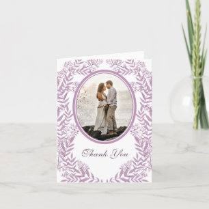 Carte De Remerciements Dusty Plum violet Mariage Botanique