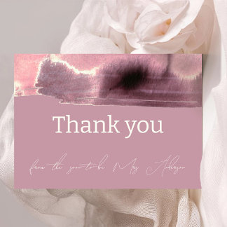Carte De Remerciements Dusty Rose Mauve minimaliste moderne