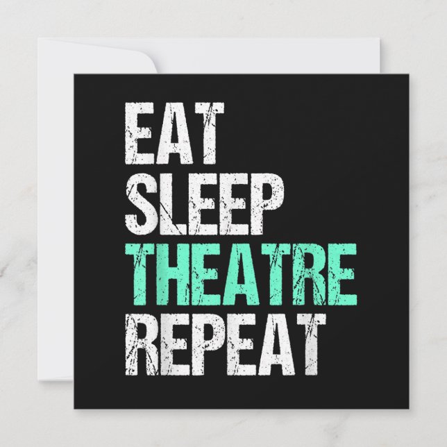 Carte De Remerciements Eat Sleep Acter Répéter Funny Acteur Acteur Cadeau (Devant)