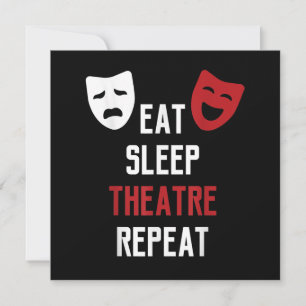 Carte De Remerciements Eat Sleep Atre Repeat - Musical Broadway Actor Gif