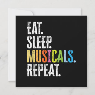 Carte De Remerciements Eat Sleep Comédie musicale Répéter Acteur Chanteur