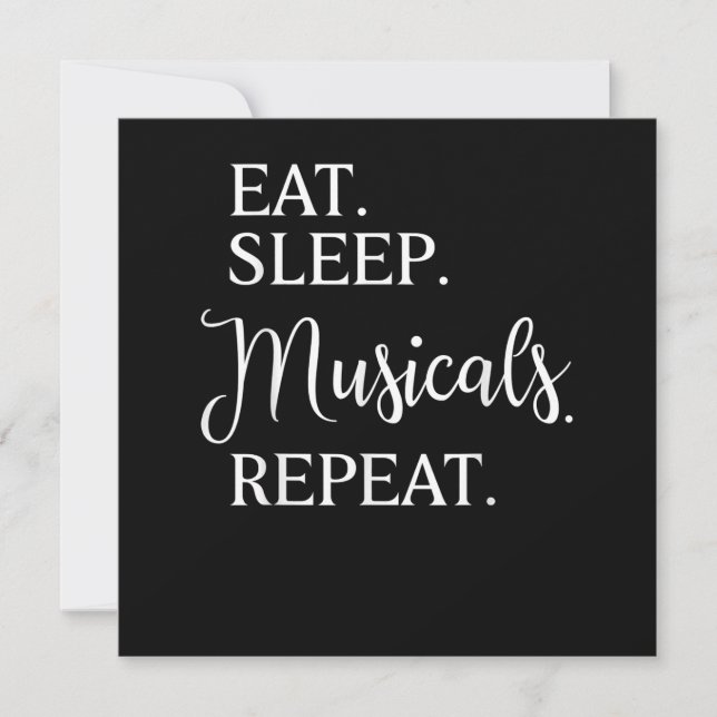 Carte De Remerciements Eat Sleep Musicales Répéter l'acteur par intérim d (Devant)