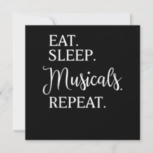 Carte De Remerciements Eat Sleep Musicales Répéter l'acteur par intérim d