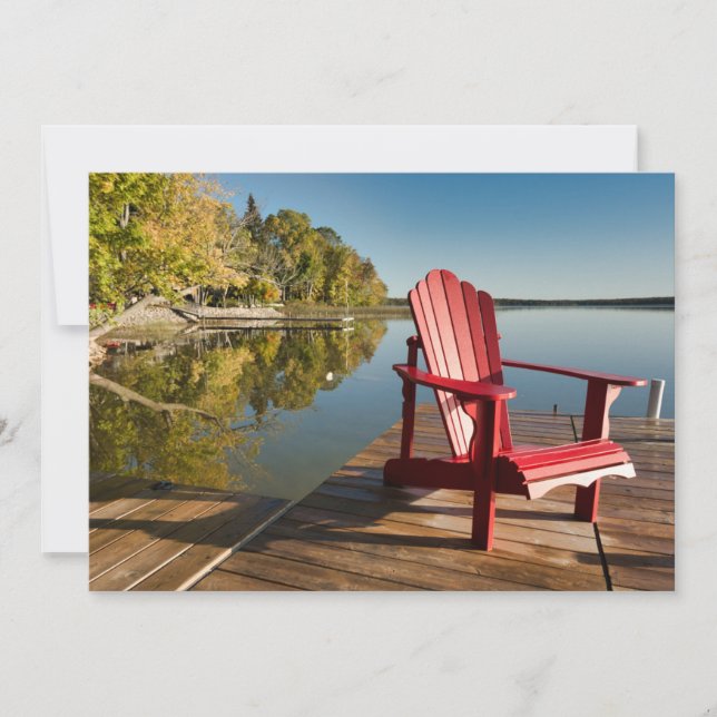 Carte De Remerciements Eau | Adirondack Chaise au lac (Devant)
