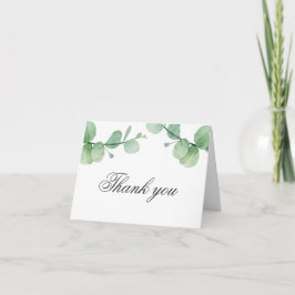 Carte De Remerciements Eau-couleur eucalyptus. Anniversaire verdoyant du 