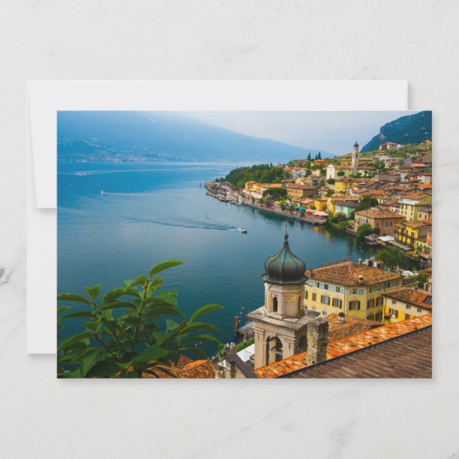 Carte De Remerciements Eau | San Benedetto Church Lake Garda, Italie (Devant)