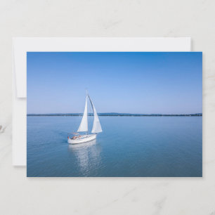 Carte De Remerciements Eau   Yacht au lac Balaton en Hongrie