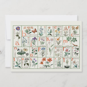 Carte De Remerciements Échantillon alphabet de broderie vintage   FLEUR S
