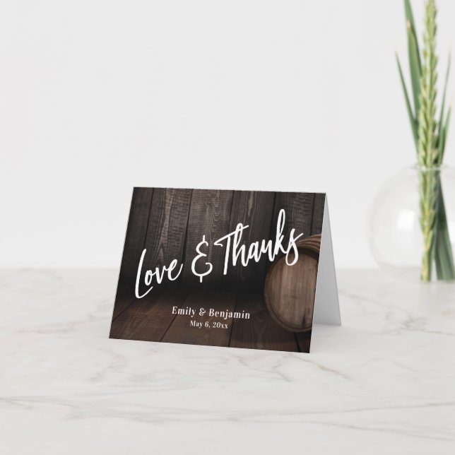 Carte De Remerciements Écriture Décontractée Amour & Remerciements Tonnea (Devant)