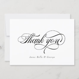 Carte De Remerciements Écriture Élégante Calligraphie Noms Personnalisés