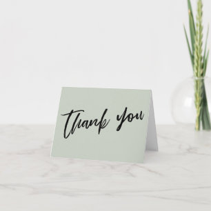 Carte De Remerciements Écriture manuscrite décontractée Mariage vert simp