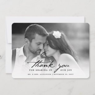 Carte De Remerciements Écriture manuscrite vintage Script Classy Photo Ma