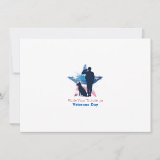 Carte De Remerciements Écrivez un hommage à la Journée des anciens combat