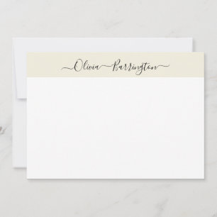 Carte De Remerciements Écru blanc Écran minimaliste moderne Nom personnal