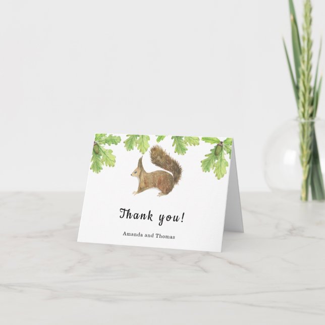 Carte De Remerciements Écureuil - baby shower (Devant)