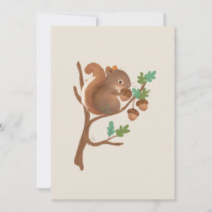 Carte De Remerciements Écureuil ・ Illustration d'animaux forestiers de fo