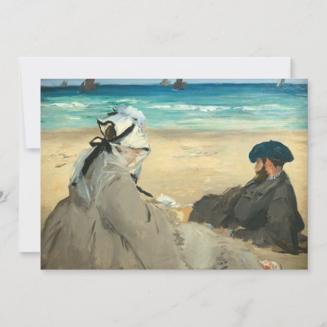 Carte De Remerciements Edouard Manet - Sur la plage (Devant)