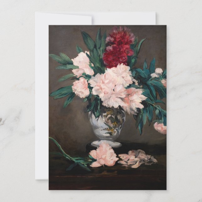 Carte De Remerciements Edouard Manet - Vase de pivoines sur petit piédest (Devant)