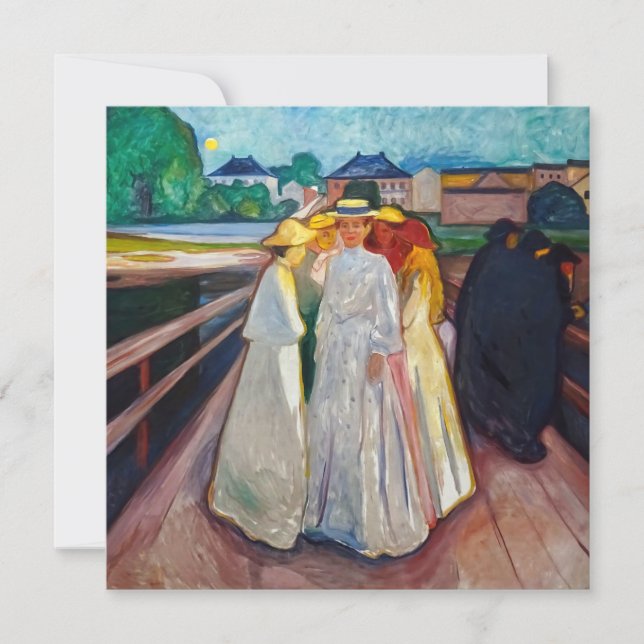 Carte De Remerciements Edvard Munch - Les filles sur le pont 1903 (Devant)