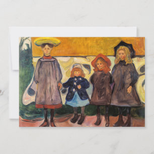 Carte De Remerciements Edvard Munch - Quatre filles à Asgardstrand