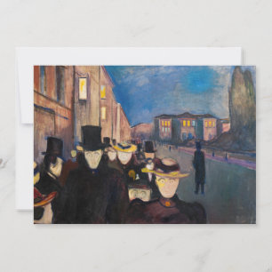 Carte De Remerciements Edvard Munch - Soirée sur Karl Johan Street