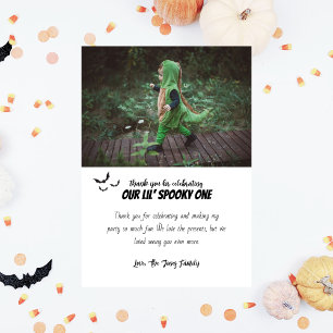 Carte De Remerciements Éffrayant Halloween 1er anniversaire AVEC PHOT