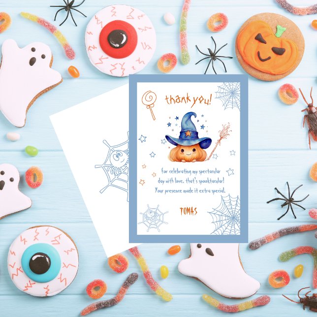 Carte De Remerciements Éffrayant mignon Halloween Birthday Boy (Créateur téléchargé)