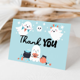 Carte De Remerciements Éffrayant One Ghost Boy 1ère fête d'anniversaire