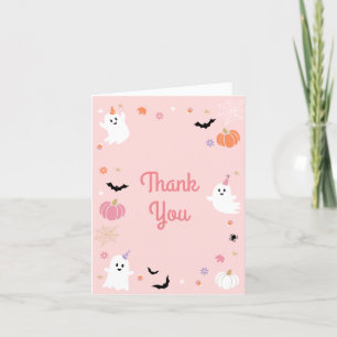 Carte De Remerciements Éffrayant Un Halloween mignon Fantôme 1er Annivers