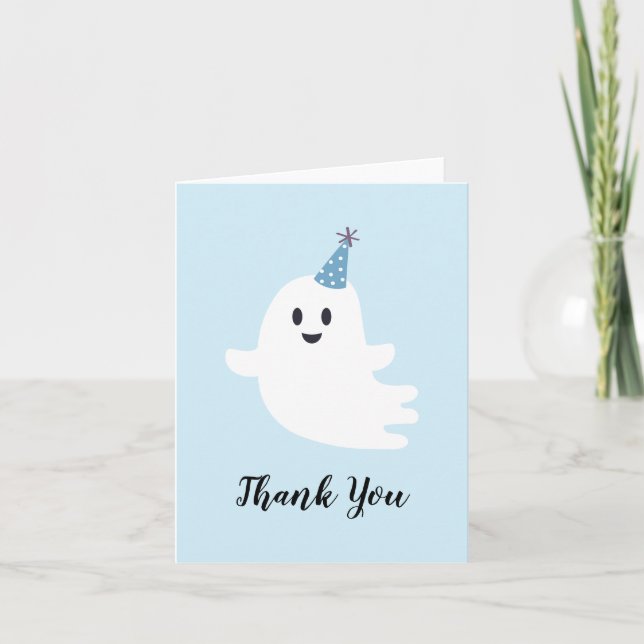 Carte De Remerciements Éffrayant un jote fantôme Halloween 1er anniversai (Devant)