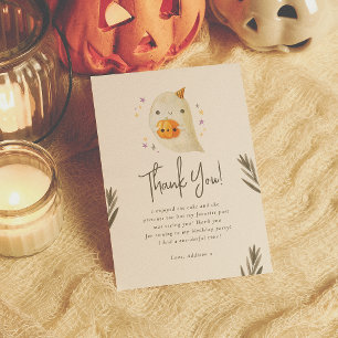 Carte De Remerciements Éffrayant un mignon Halloween 1er anniversaire Mer
