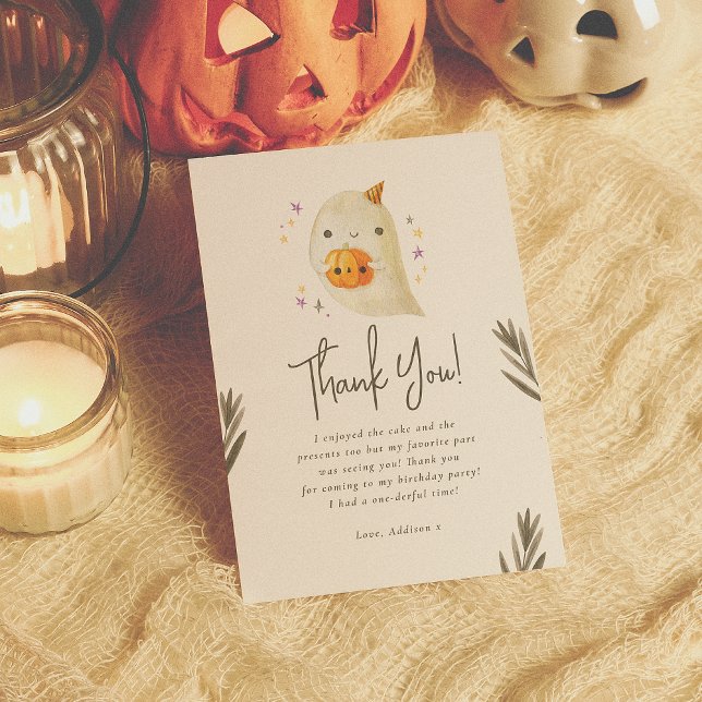 Carte De Remerciements Éffrayant un mignon Halloween 1er anniversaire Mer (Créateur téléchargé)