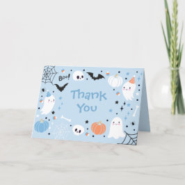 Carte De Remerciements Éffrayant Une Mignonne Fête d'Anniversaire Hallowe