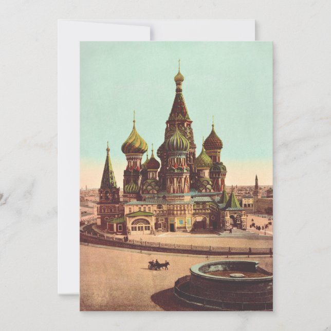 Carte De Remerciements Église St. Basil, place Rouge Moscou (Devant)