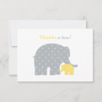 Éléfant Mère Bébé Jaune Points Gris