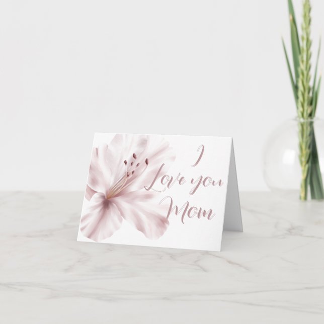 Carte De Remerciements Élégance Florale "Je t'aime Maman" Personnalisé  (Devant)