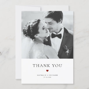 Carte De Remerciements Elegance moderne Mariage de typographie rouge