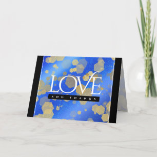 Carte De Remerciements Élégant 9e anniversaire Mariage Lapis Lazuli