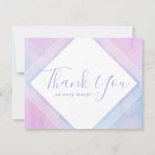 Carte De Remerciements Élégant Anniversaire Violet Aquarelle Pastel