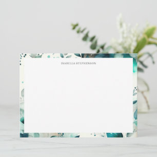 Carte De Remerciements Élégant aquarelle personnalisé vert botanique