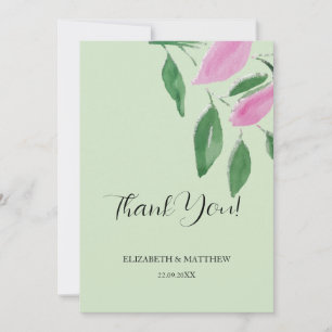 Carte De Remerciements Élégant Art Fleur sauvage d'aquarelle romantique
