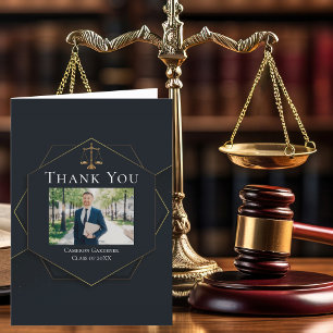 Carte De Remerciements Élégant avocat Photo Law School Graduation