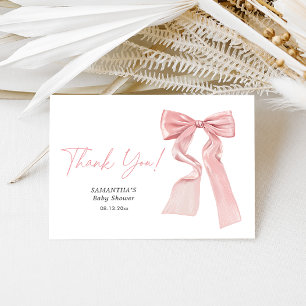 Carte De Remerciements Élégant Baby shower coquette de la cou rose