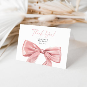 Carte De Remerciements Élégant Baby shower coquette de la cou rose