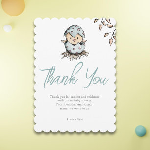 Carte De Remerciements Elégant Baby shower d'aquarelle simple de pétoncle